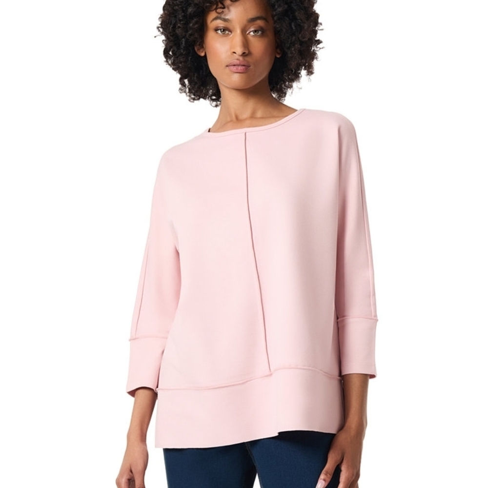 Jones New York Rose Knit Tunic Top Size 16  3/4 Sleeve Relaxed Fit
